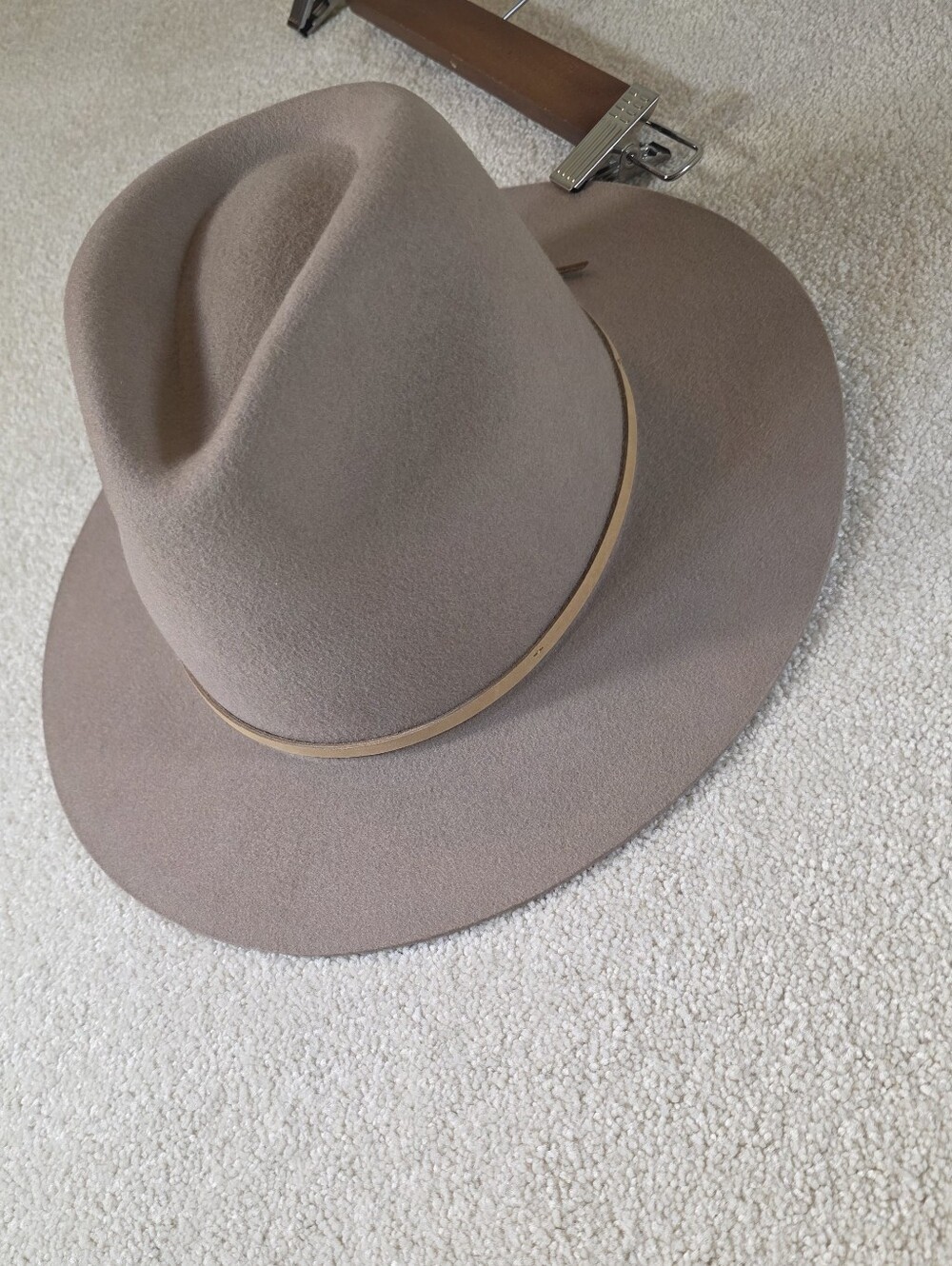 Brixton Wesley Fedora Light Tan Hat With Leather Band Fall Autumn Womens S (7)